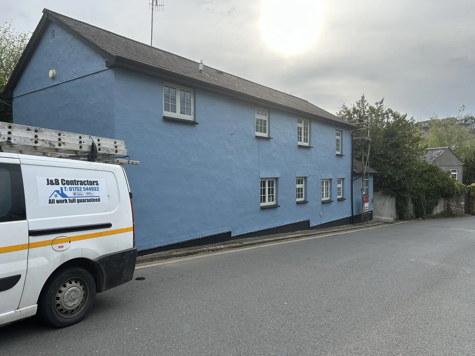 Exterior painting of a detached house in Honiton
