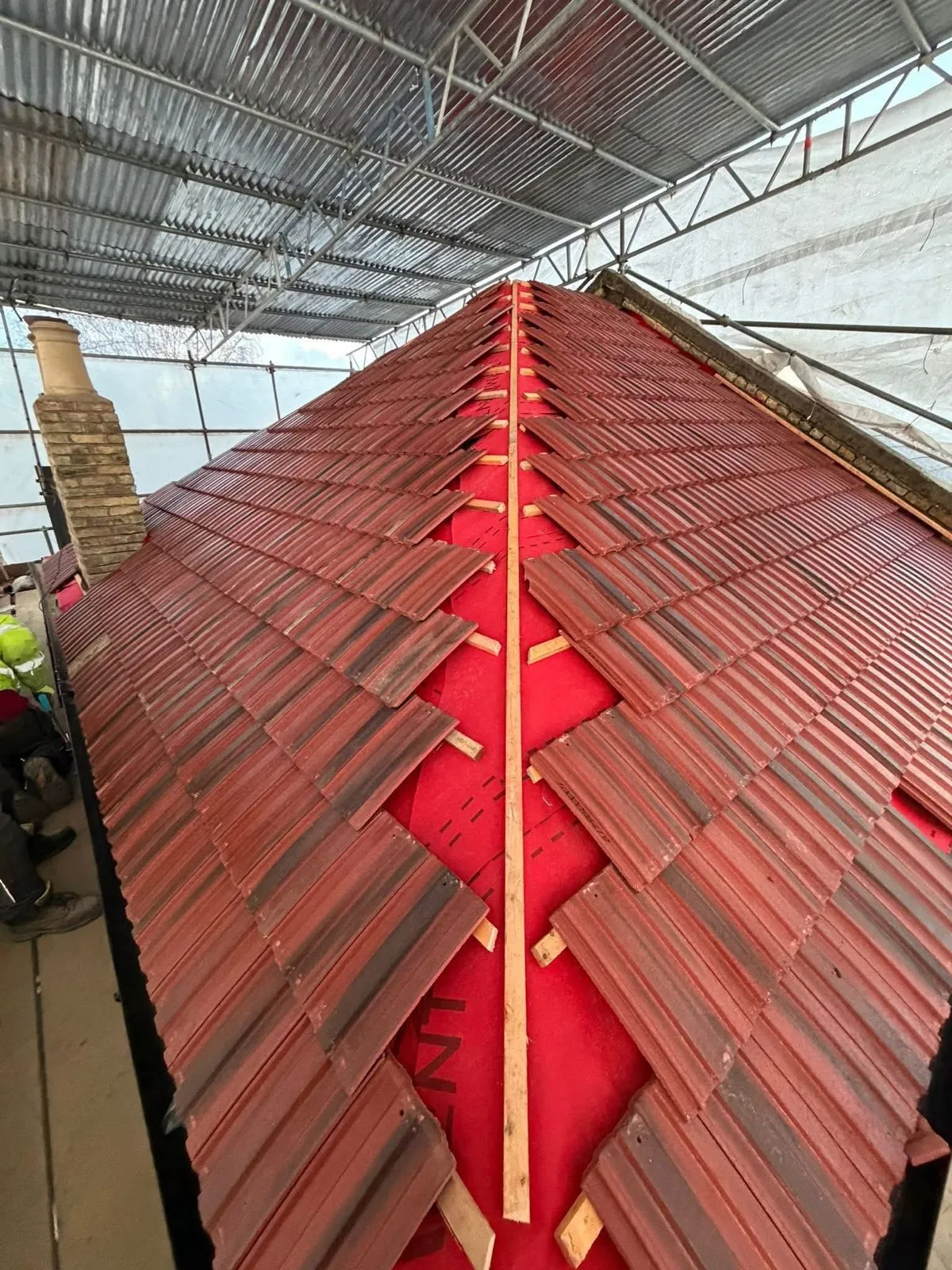 Complete roof replacement with new clay tiles in Honiton